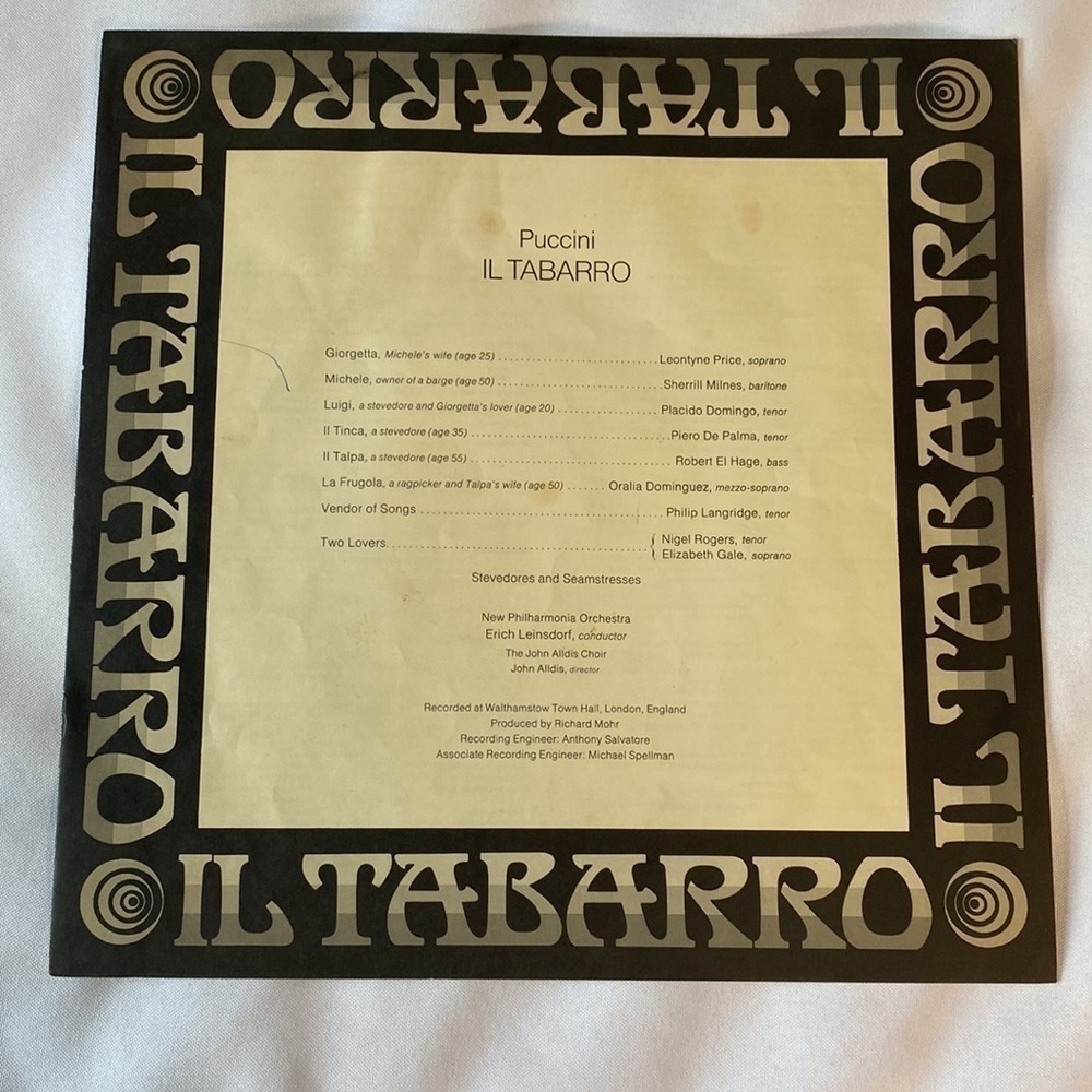 PUCCINI: “IL TABARRO” VINYL RECORD ✨✨✨ - Picture 5 of 8
